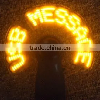 Promotional mini flashing 7 led message usb fan