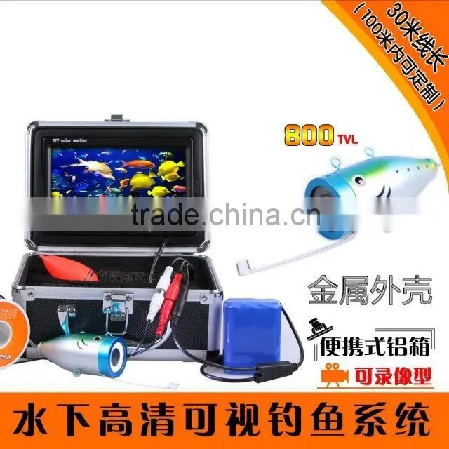 7'' TFT LCD underwater fishing camera 50m cable 1/4 SONY CCD 24 pcs LED lights remote control night vision