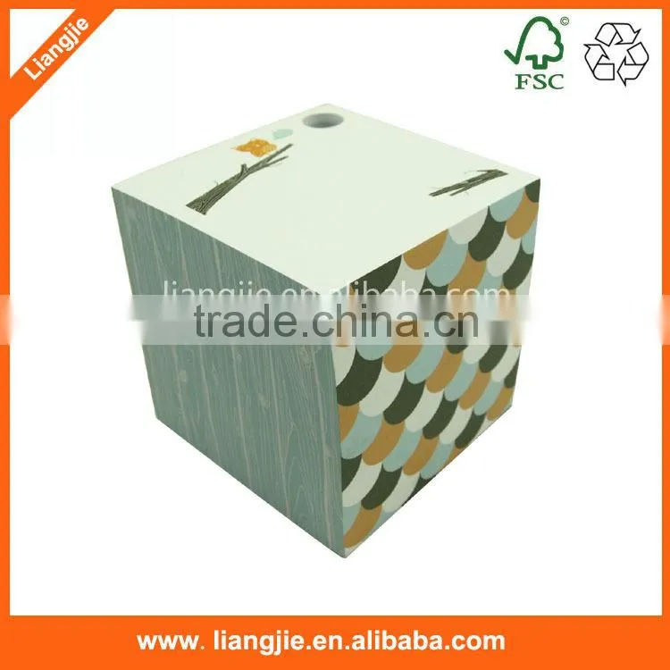 manufactory custom memo paper cube,pen hole paper cube,colorful print note cube