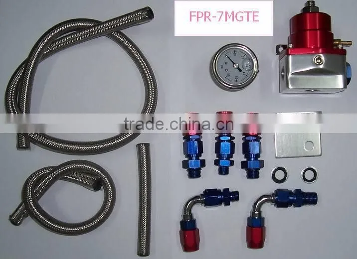 Red&Blue PSI Fuel Pressure Regulator Oil Gauge Hoses for Toyota Supra 7MGTE 2JZGTE