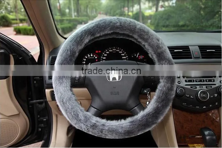 Hot sell !! Automobile steering wheel covers with 5 different colours black,grey,beige,red,khaki