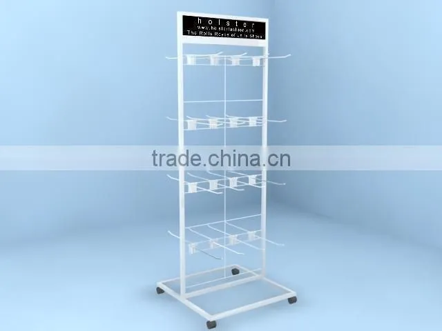 custom retail shop floor standing product hook metal display rack