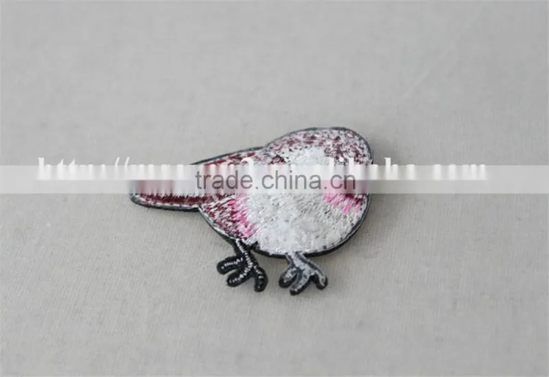 high quality red color polyester fabric neck collar patch embroidery for sale