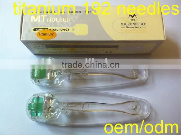 medical PC transparent handle titanium 192 needles derma beauty roller derma