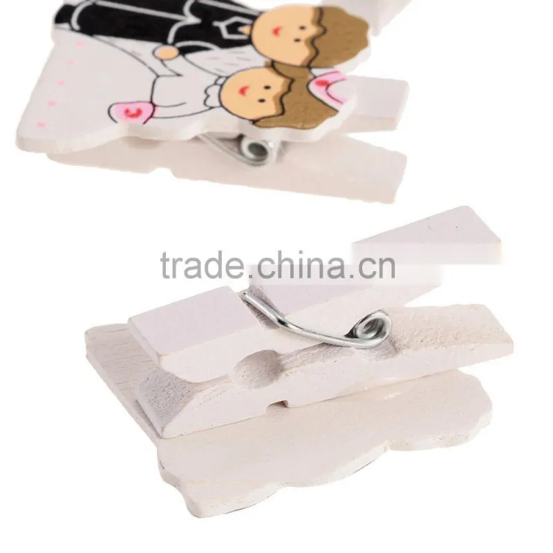 8PCS Wooden Clips Pegs Photo Post Card Memo Note Clothes Pins