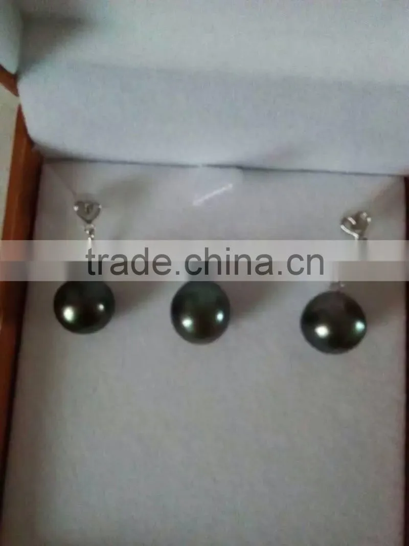 11-12mm perfect round top quality tahiti black pearl