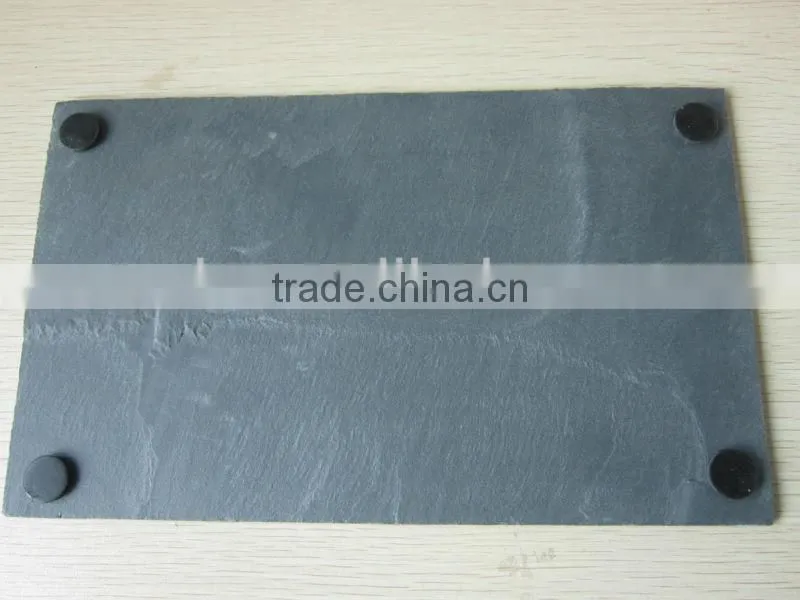 JiuJiang quarry rectangular black natural slate stone coaster