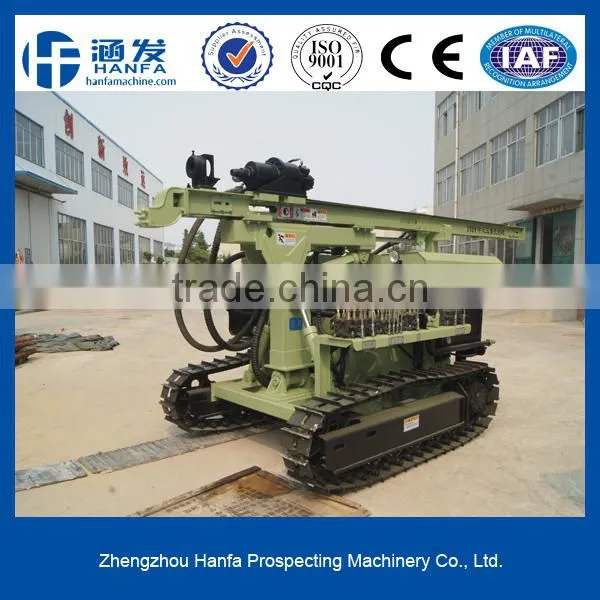 for open mining, hydraulic low air consumption HF115Y crawler mounted drilling rig, can drill depth 40m