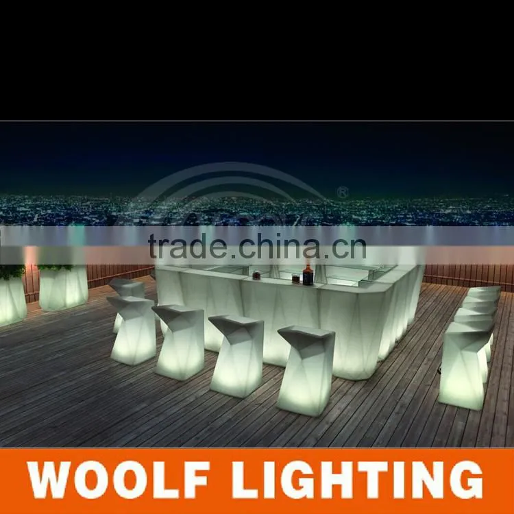 2014 NEW DESIGN LED furniture 16 colors changing outdoor led ktv bar corner table