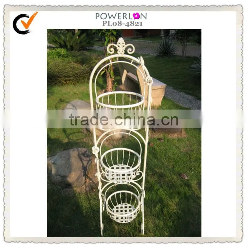 Eco-Friendly Classical Vintage Folding Antique Decorative Antirust Metal Outdoor Flower Pot Garden Decoration