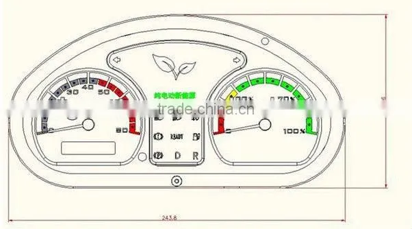 dash display unit combination instrucment for electric car