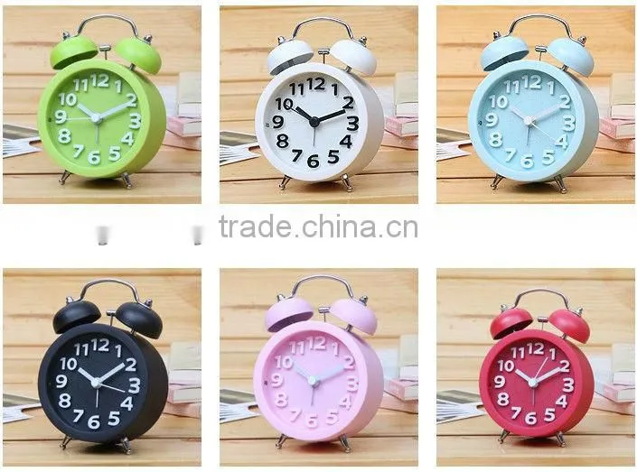 Supply creative retro twin bell alarm clock / round alarm clock