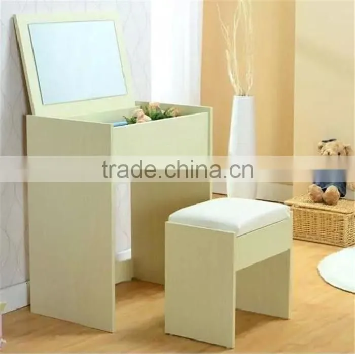 Small Window Table Wooden Dresser White Color Mini Dresser European Style Wood Makeup Table With Mirror 60*30*35cm T15-523C