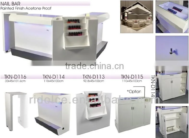 Nail Bar combine used nail salon furniture wholesale beauty supply store TKN-D116 + TKN-D114 + TKN-D113 + TKN-115