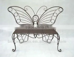 white metal butterfly bench for garden