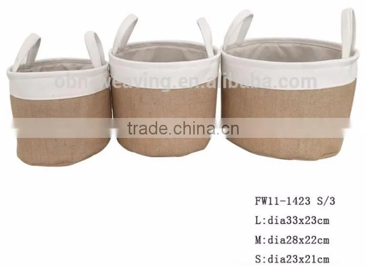 Customized set 3 foldable collapsible laundry or toy fabric storage basket
