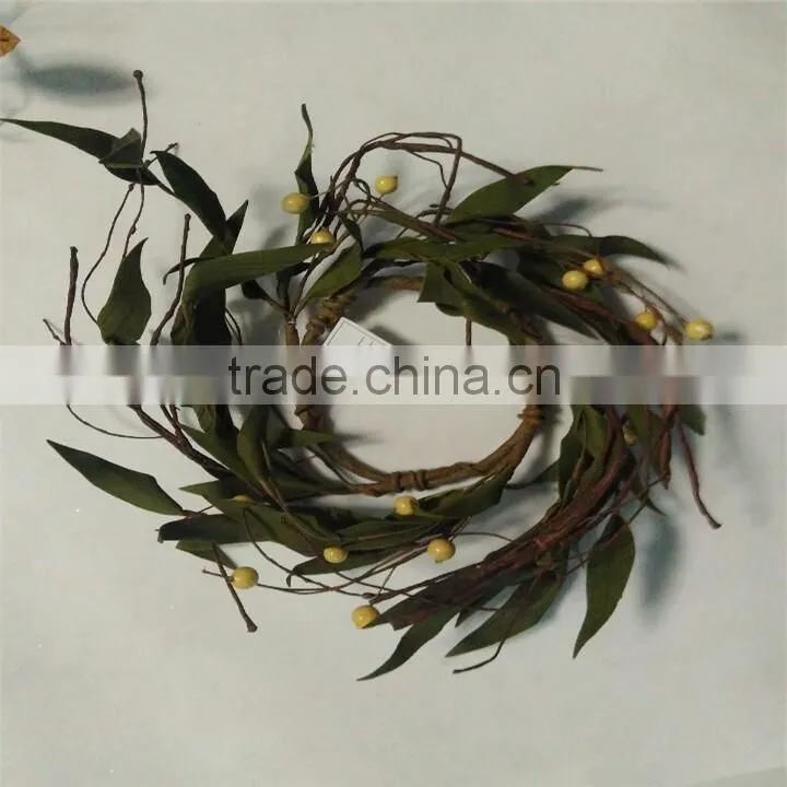 Natural material winter festival decorative candle ring wreaths decorative wreath