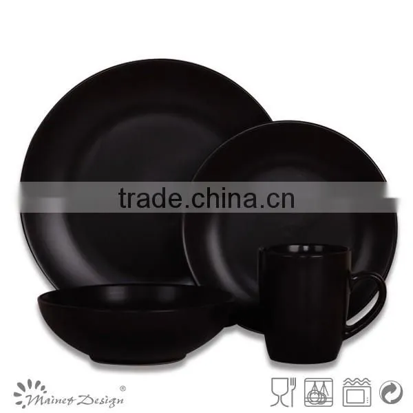 Ceramic Round Shape 16PCS dinnerware Brown Color