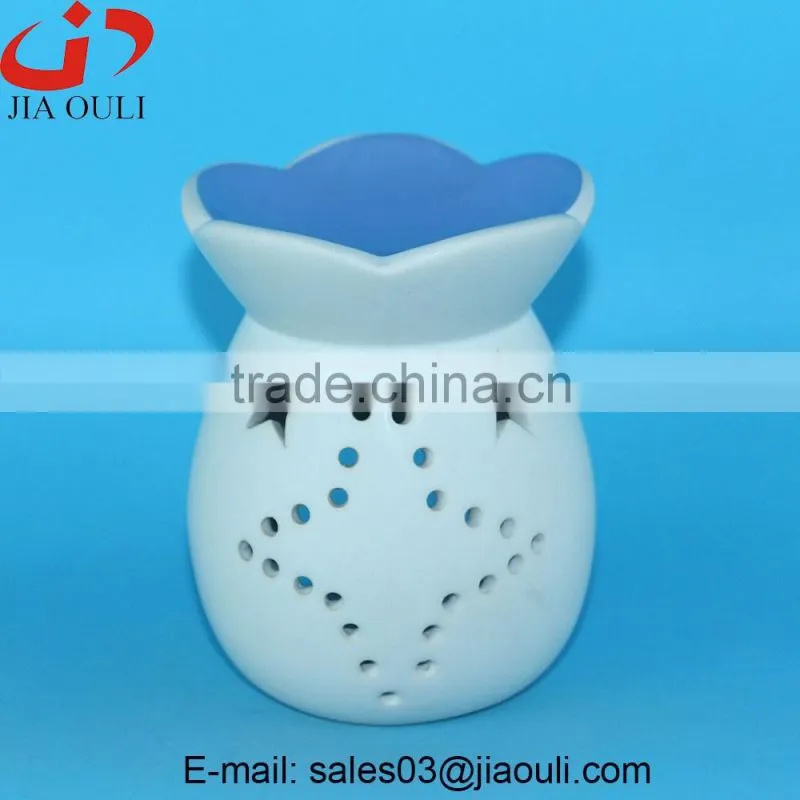 7.8cm Cheap small glazed Ceramic Essential oil burner different colors