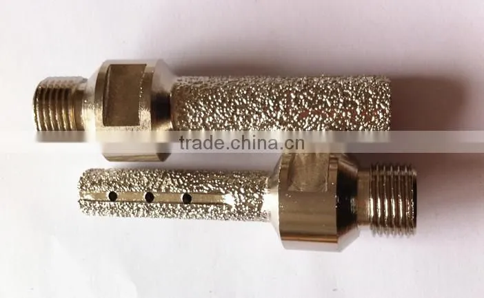 Vacuum brazed diamond engraving finger router bits for stone