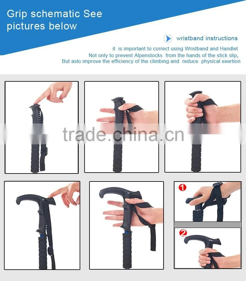 Top Quality Flexible Alpenstock hiking poles