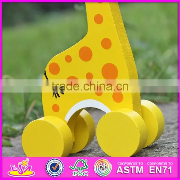 2017 New products animal car toy wooden giraffe baby toy W04A319