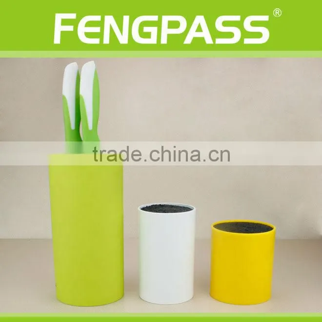 Colorful surface pp universal round knife block(371-389-476)