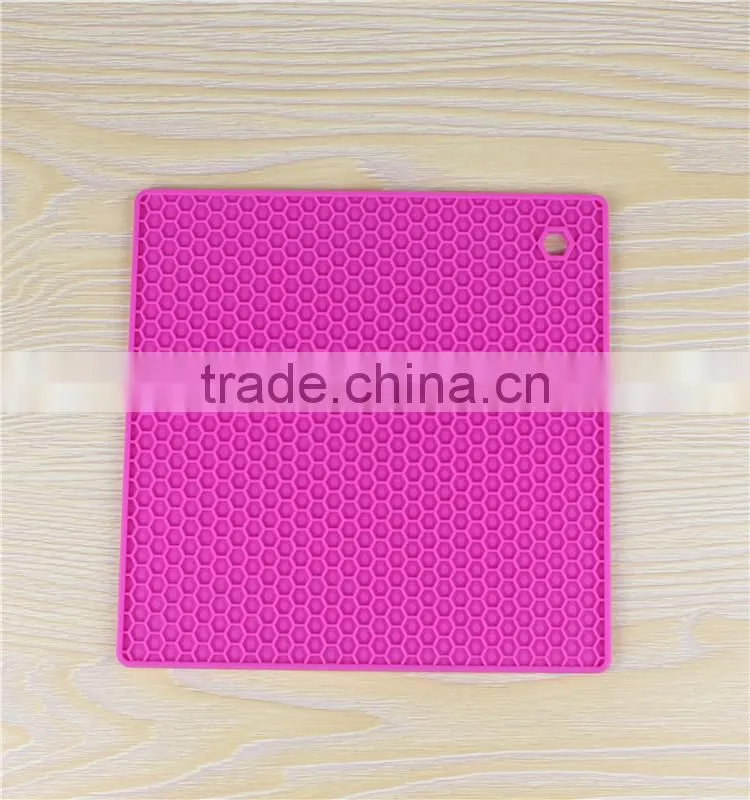 ZY-E3085 High quality flat square cup coaster orange silicone mat
