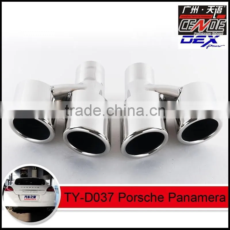 auto tuning stainless exhaust tips in exhaust system for Panamera