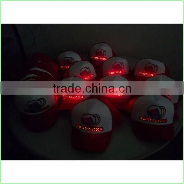 camouflage led cap solar led light cap with 3D embroidery