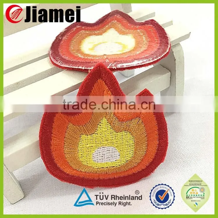 OEM services big factory backing glue heat transfer embroidery patch for clothing