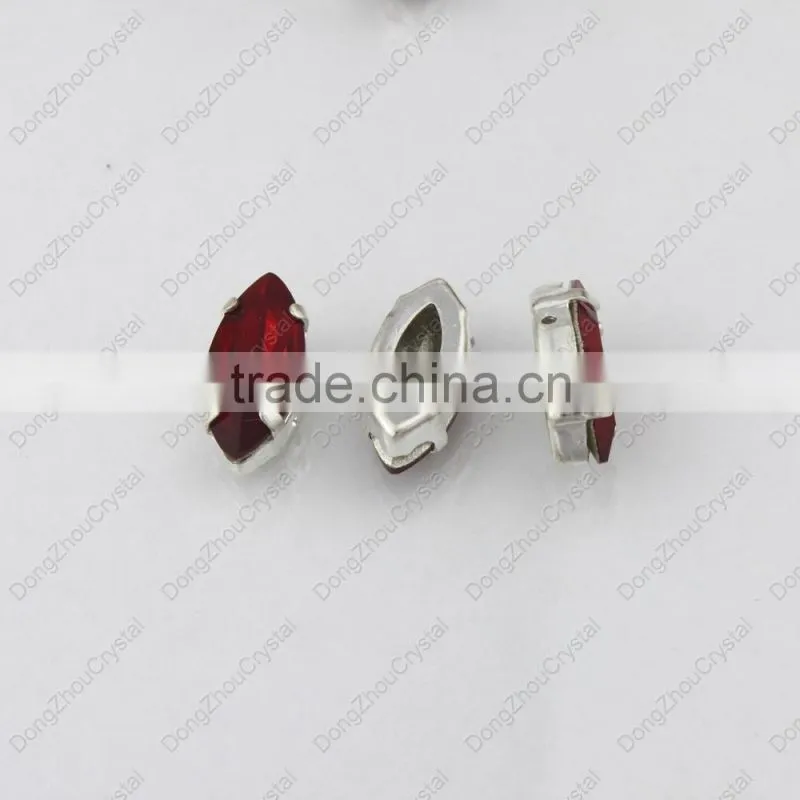 DZ-3017 fashion point back light siam horse eye crystal beads for dress from china supplier