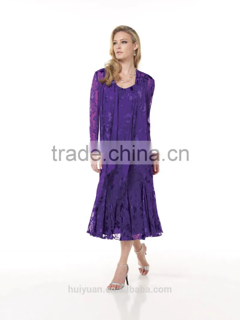 formal long sleeve knee length plus size dress