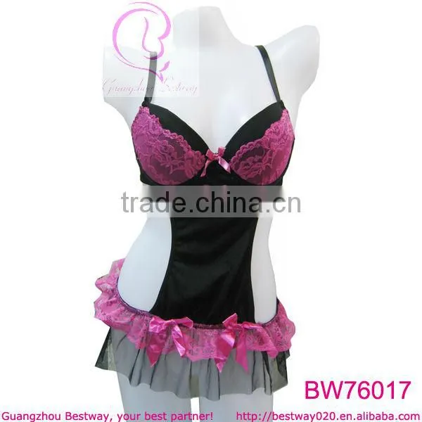 Plus size lingerie ruffle bow cute lingerie