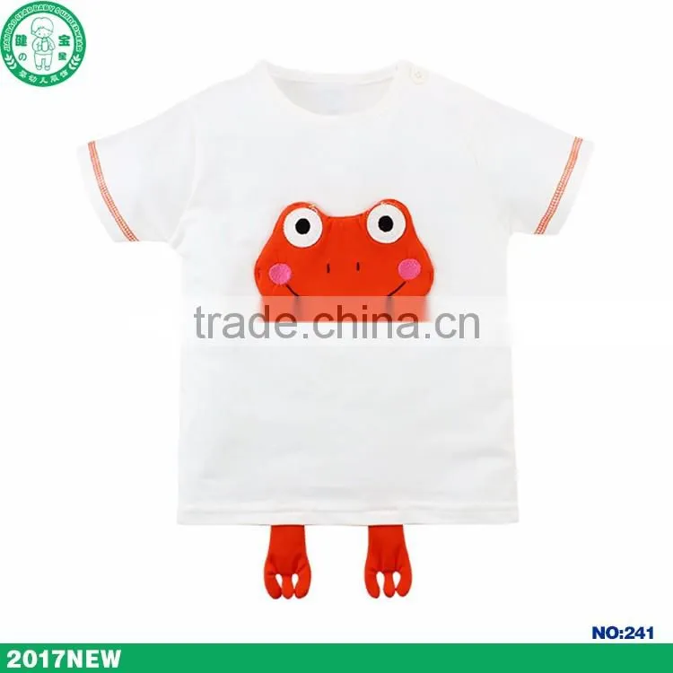 2017 summer fashion kids t shirt boys hottest baby 0-12 months Frog T-shirt