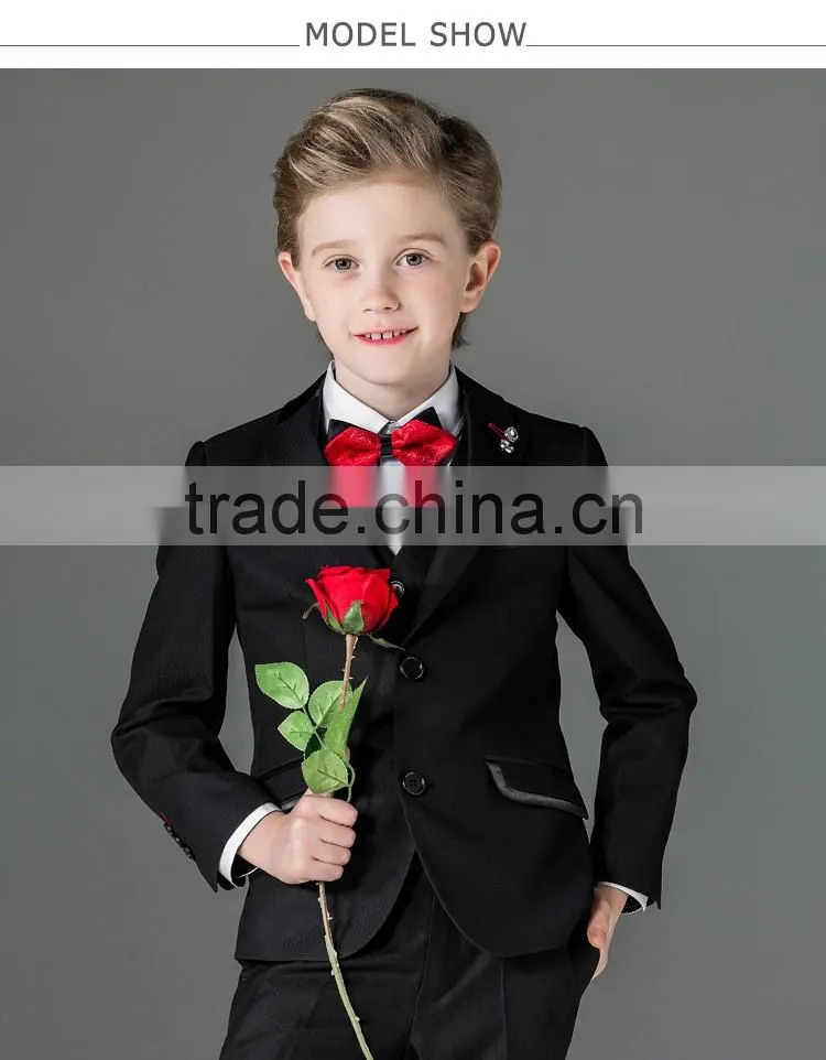 ELPA NXB0075 Designer 3 piece fancy tailor made slimming black red boys suits