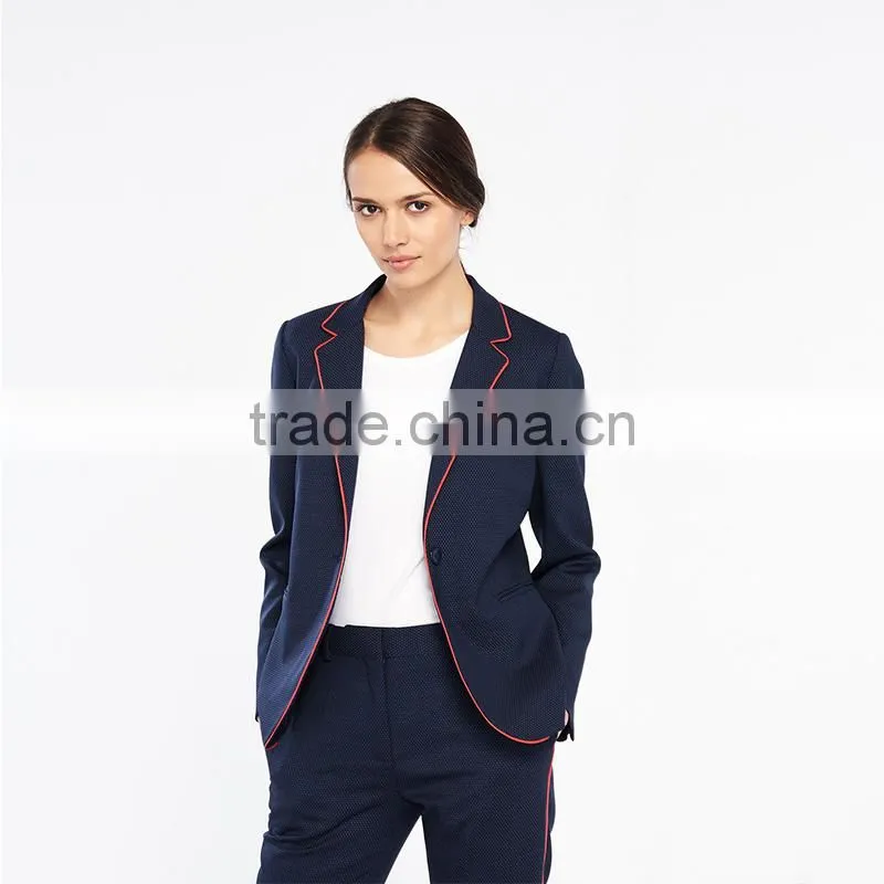 New fashion Italian collars edging trim button fasten dot print jackets womens