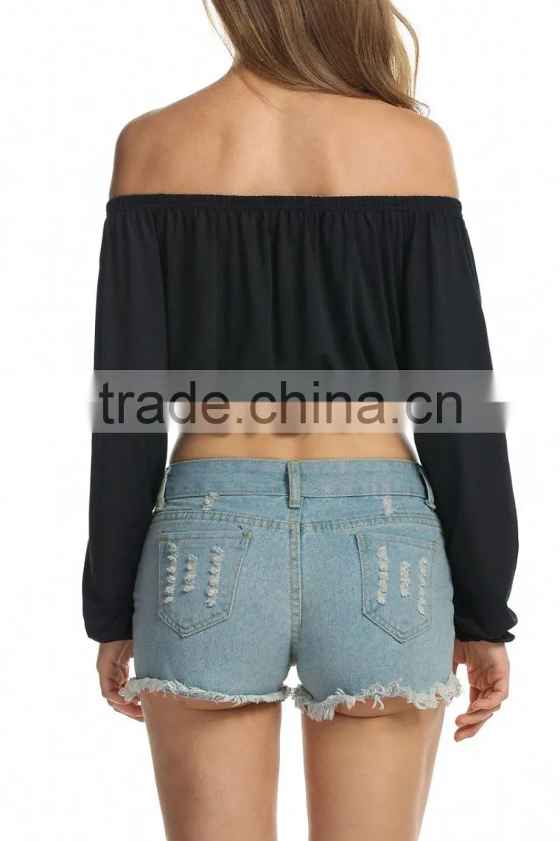Women Blouse Off-Shoulder 2017 Fashion Casual Blouse & Top For Wholesale