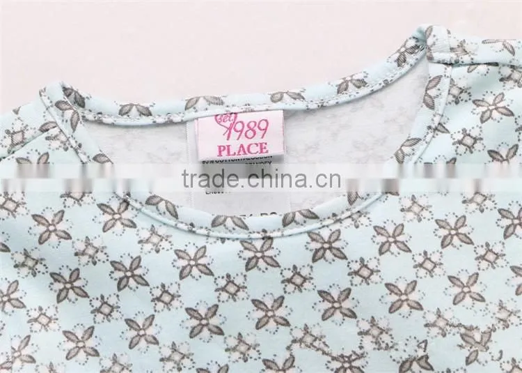 Summer boutique girl printed clothing cotton cinched waist baby dress new style