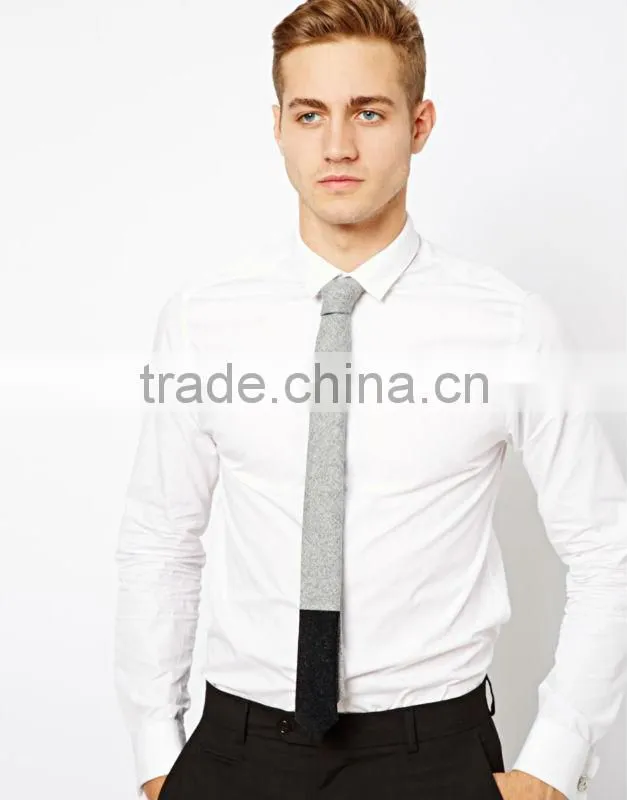 two tone tie in wool tweed