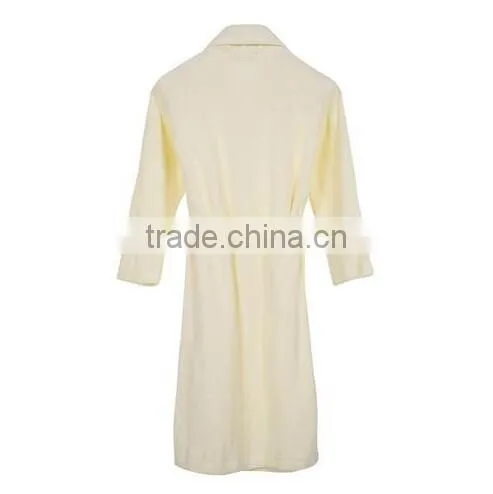 luxury velour shower bathrobe with piping