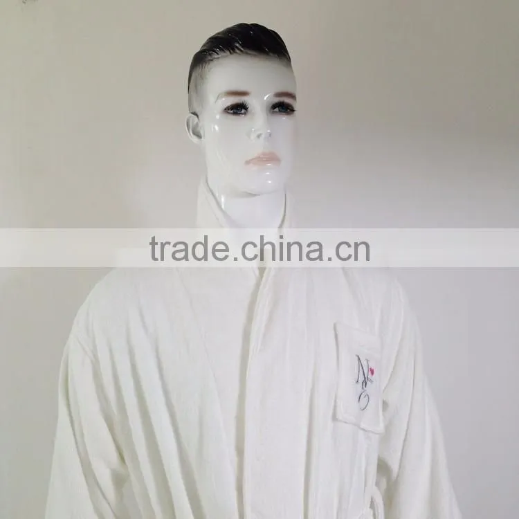 Orangic bamboo robe luxury lounge bathrobe white
