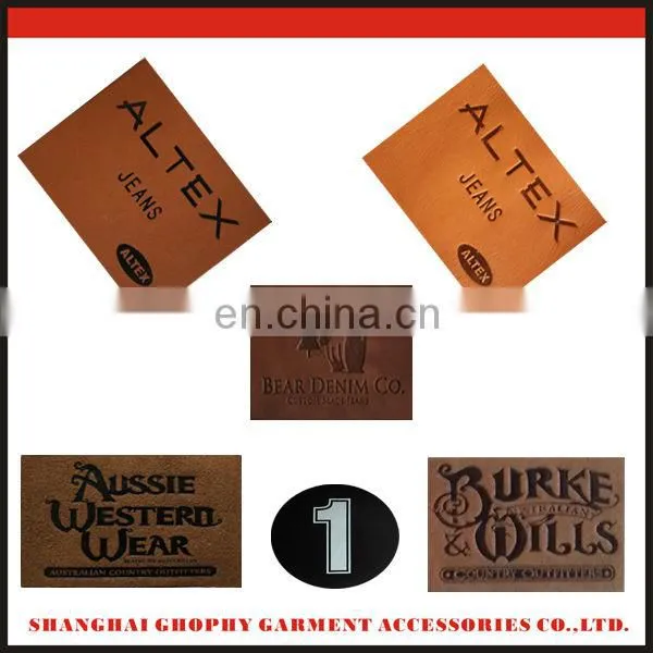 jeans leather patch with metal