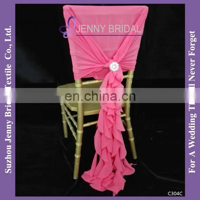 SH043N chiffon ruffle chair sash