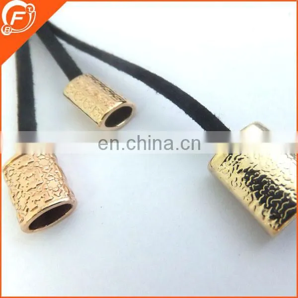 small size metal trinkets with three stoppers cord ends for shoes garment decoration