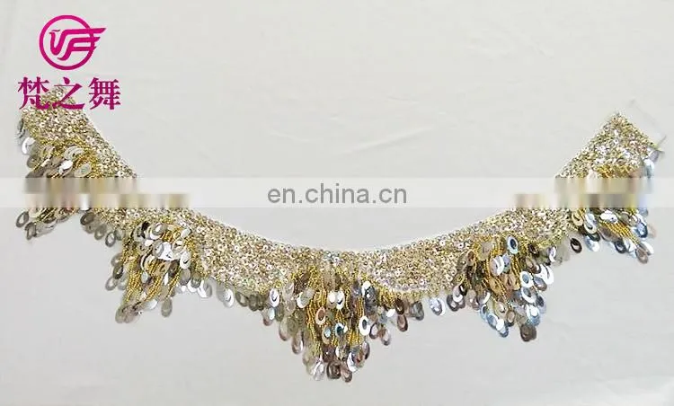 Y-2054 American hot sale full sequins belly dance hip scarf