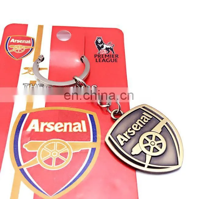 Europe's Football leagues Club Keychain Soccer Club Logo Bronze Keychain