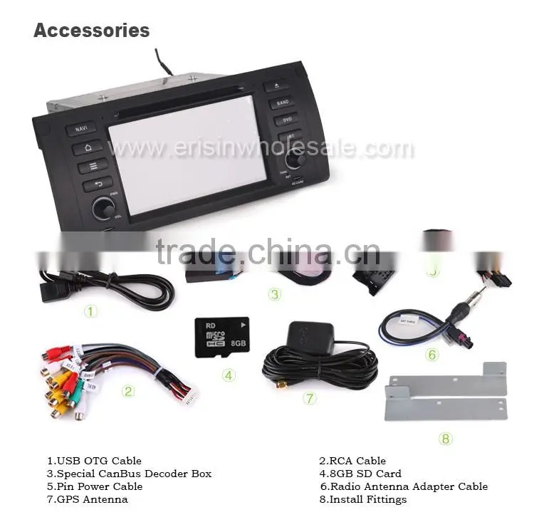 Erisin ES2053B 7" 4-Core Android 4.4.4 Car DVD Player E53 E39
