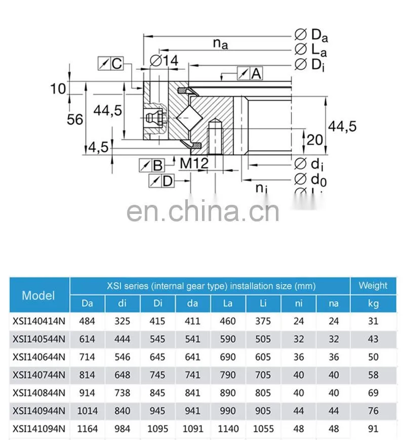 Rotating Platform Large Bearing High Load Cross Roller Slewing Ring