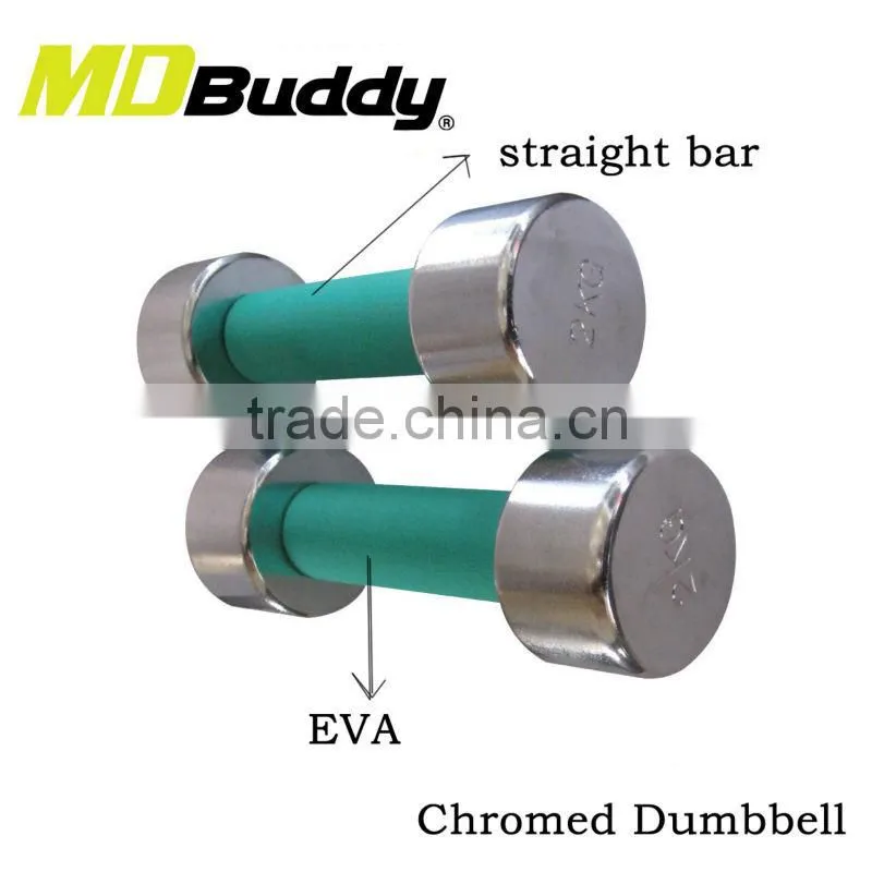 Chromed dumbbell with EVA